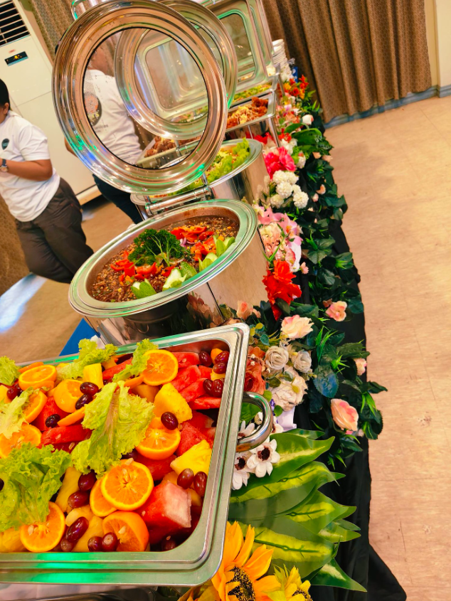 Buffet line with fresh fruits